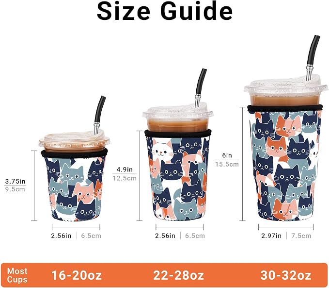 3 Pack Iced Coffee Sleeve Reusable - Image 2