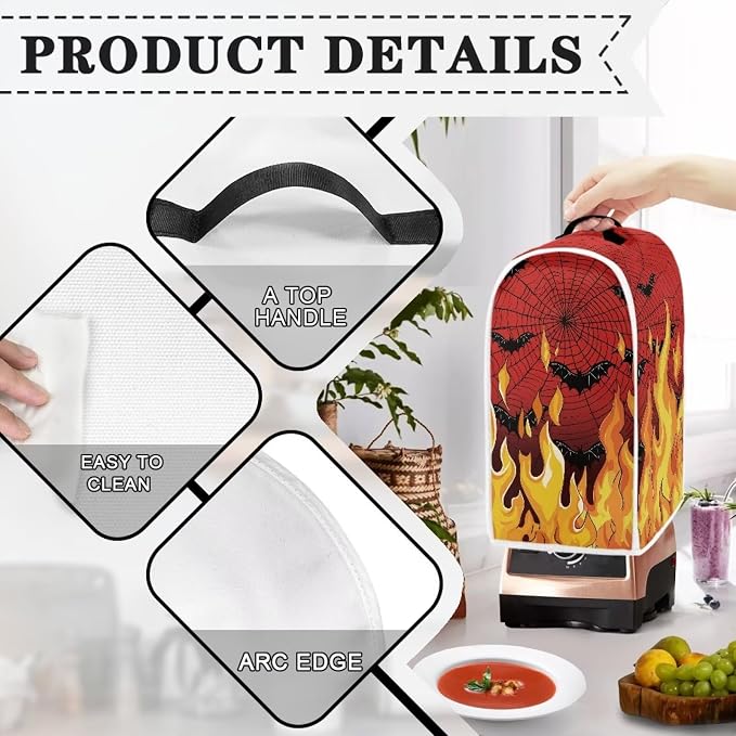 Fire Web Bat Blender Dust Cover Anti Fingerprint Polyester Stand Mixer or - Image 4