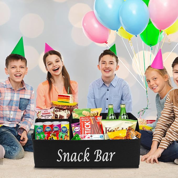 Snack Organizer for Countertop, Trapezoid Fabric Snack Bin Holder - Image 6