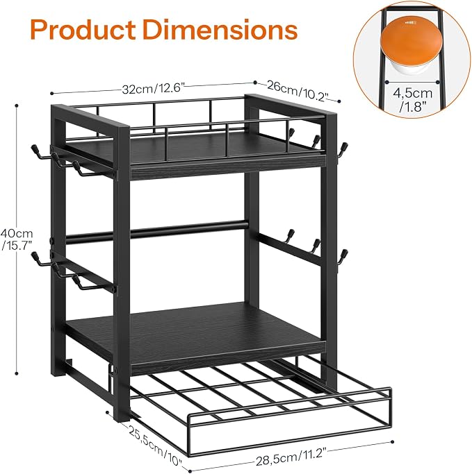 HOOBRO Coffee Mug Cup Holder, Tree Bar Station Organizer - Image 4