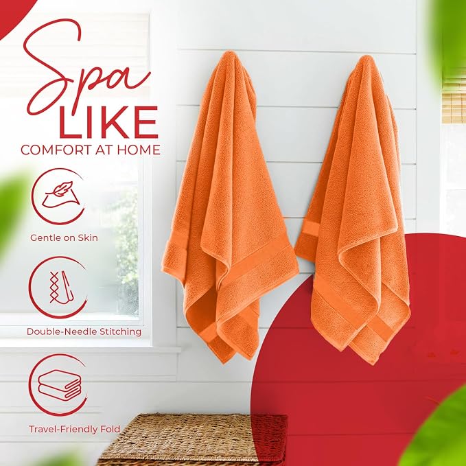 RIVERSIDE Medium Bath Towel Set of 4, 24x48 Inches – 100% Ring-Spun Cotton Bath - Image 5