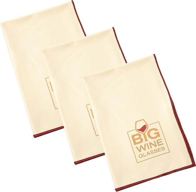 Wine Glass Polishing Cloth | Microfiber Cleaning & Drying Towel | Streak Free by BigWineGlasses