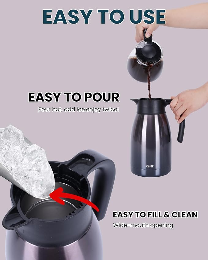 GiNT 51Oz Stainless Steel Thermal Coffee Carafe - Image 7