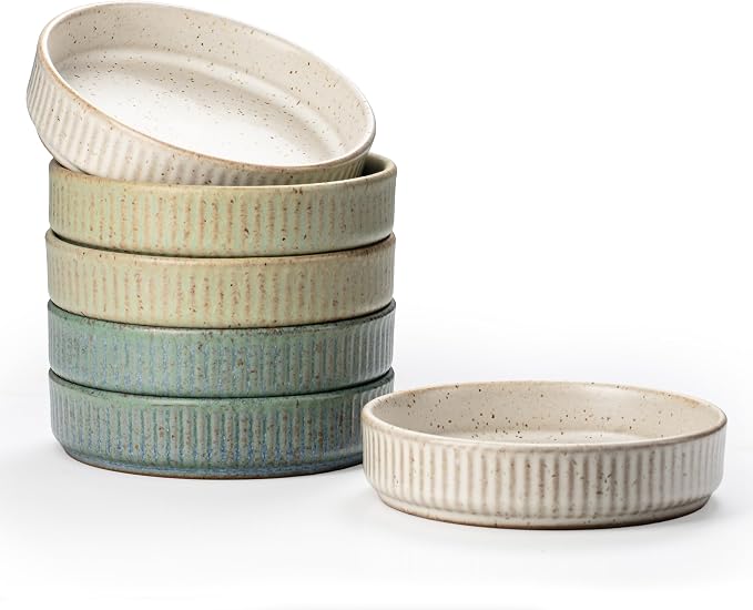 Ceramic Dipping Bowls Set - 4oz Oval Soy Sauce Dishes by ArtifexCeram