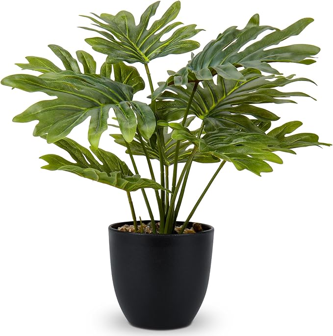 Briful Artificial Monstera Plant in Black Pot by Briful