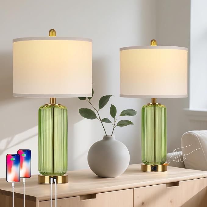 Table Lamps Set of 2 with Touch Control, 3-Way Dimmable Nightstand Lamp with - Image 8