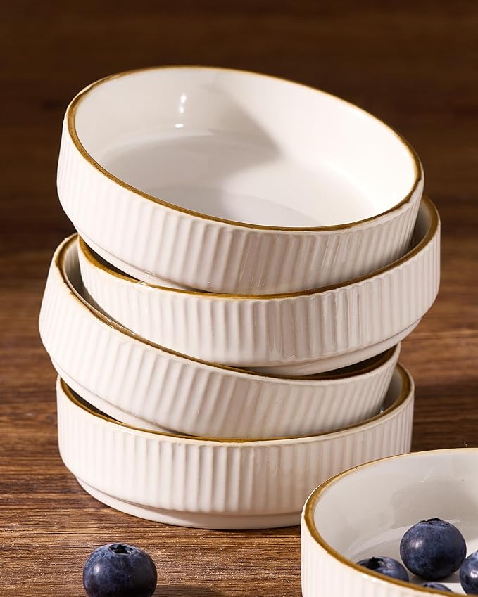 famiware Star Soy Sauce Dish Ceramic Dipping Bowls Set of 6, 4 oz Individual - Image 5