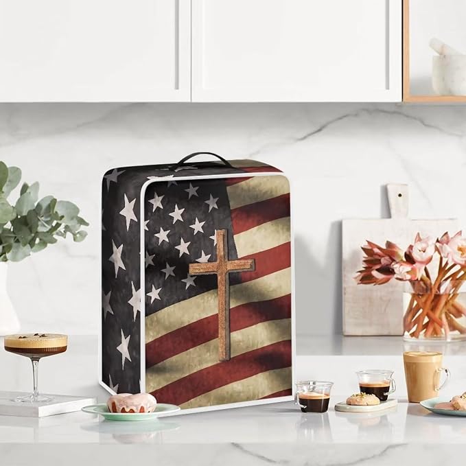 American Flag CrossCoffee Machine Covers Anti Dust Covers - Image 4