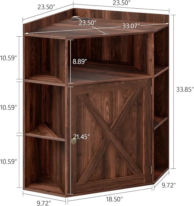 Vabches Corner Cabinet, Corner Storage Shelf - Image 2