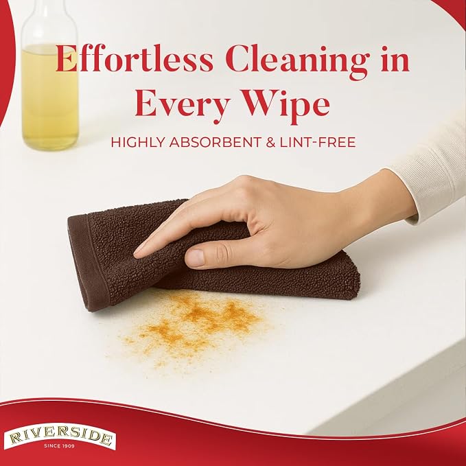 RIVERSIDE Bar Mop Towels Pack of 12, 16x19 Inches, 100% Ring Spun Cotton Terry - Image 4