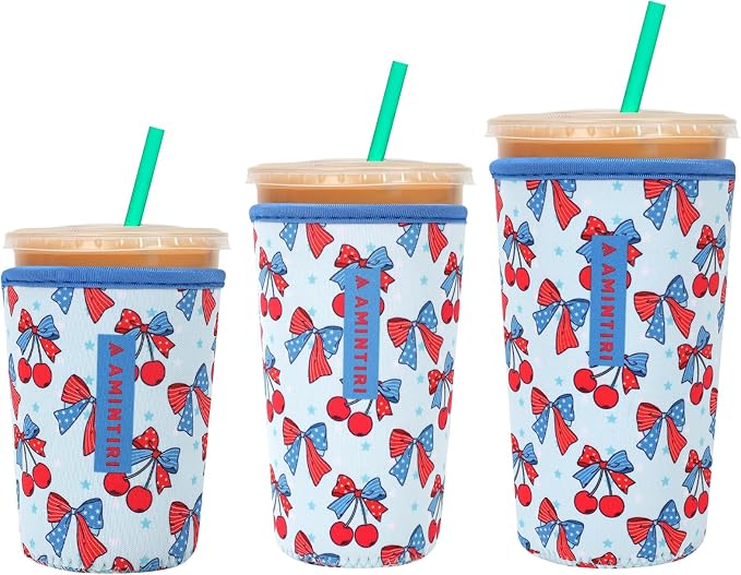 3 Pack Reusable Sleeve for Iced Coffee Cup, Coffee Neoprene Sleeve for Iced&Hot by Unknown