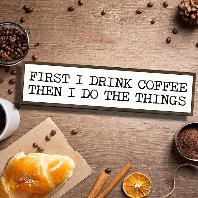 Funny Coffee Signs, Wall Art for Home Office Kitchen Decor, Rustic Coffees - Image 4