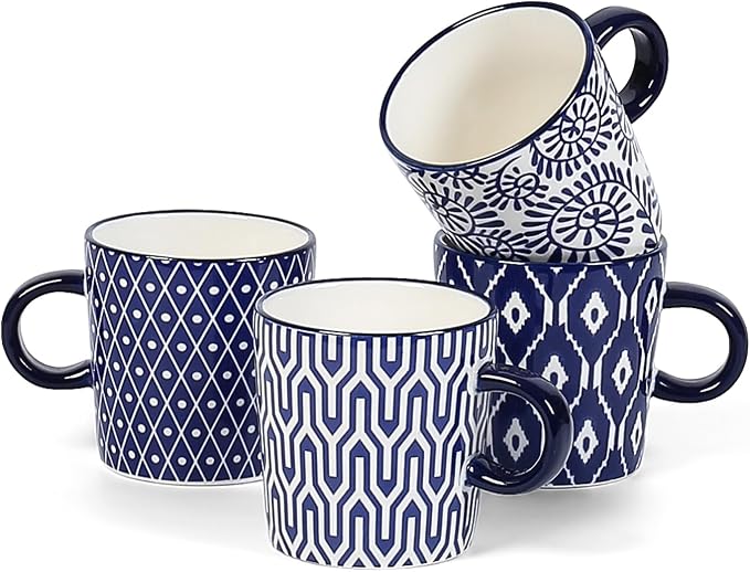 Selamica Ceramic Espresso Cups Set of 4, 5 Oz Espresso Mugs Porcelain by Selamica