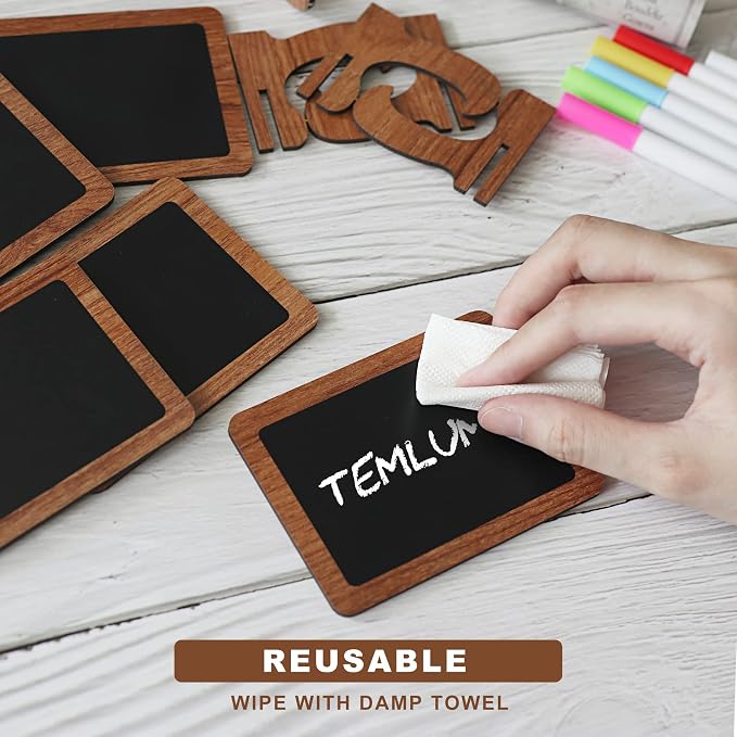 Temlum 15 Pcs Mini Chalkboard Sign - Image 4