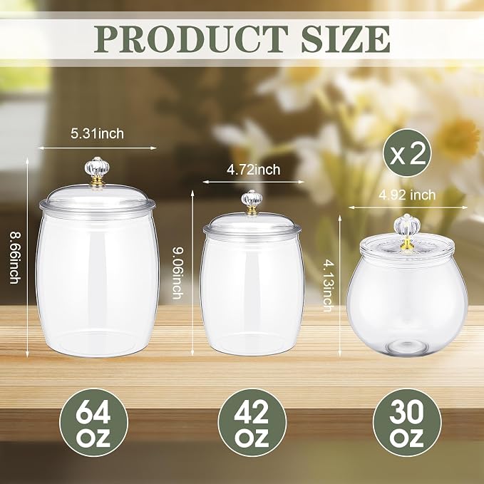 Nuogo 4 Pcs Plastic Candy and Cookie Jars - Image 2