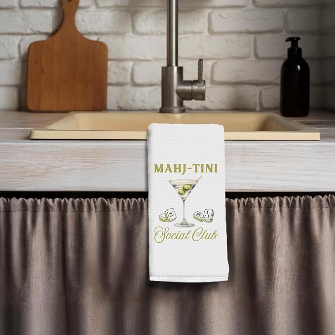 Funny Mahjong Martini Kitchen Towels, Gifts - Image 3