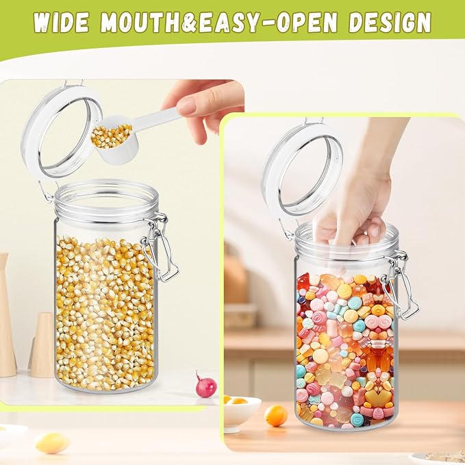 3 Pcs Plastic Sealed Storage Jars Empty Clear Food Storage Container - Image 5