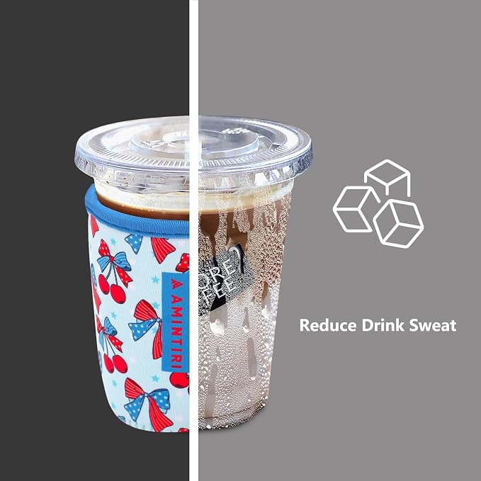 3 Pack Reusable Sleeve for Iced Coffee Cup, Coffee Neoprene Sleeve for Iced&Hot - Image 2