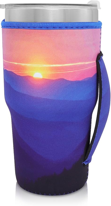 Reusable Iced Coffee Cup Sleeve Neoprene Insulated Sleeves Cup Holder - 32oz by AJLTPA