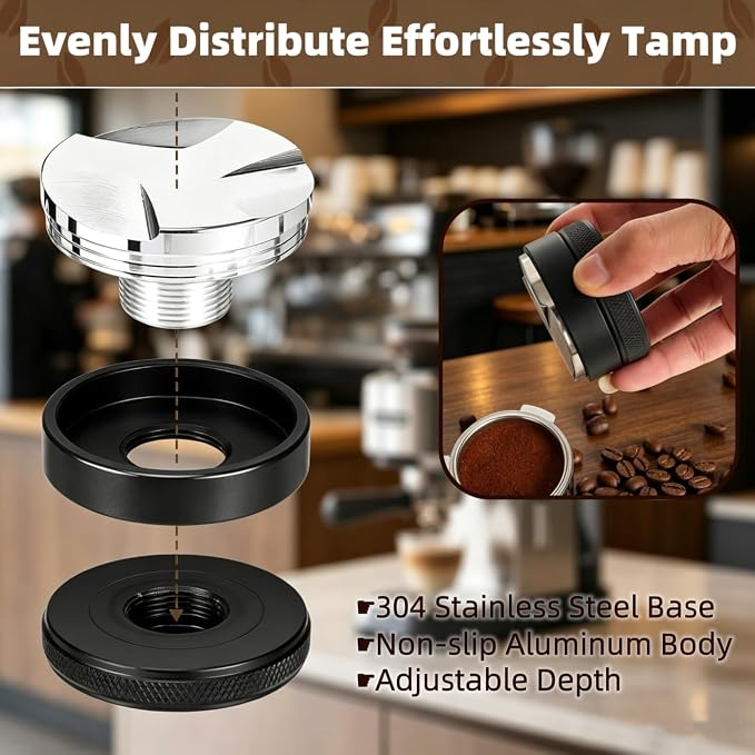 8 Pcs 51mm Espresso Accessories Kit, Tamping Station and Calibrated Coffee - Image 4