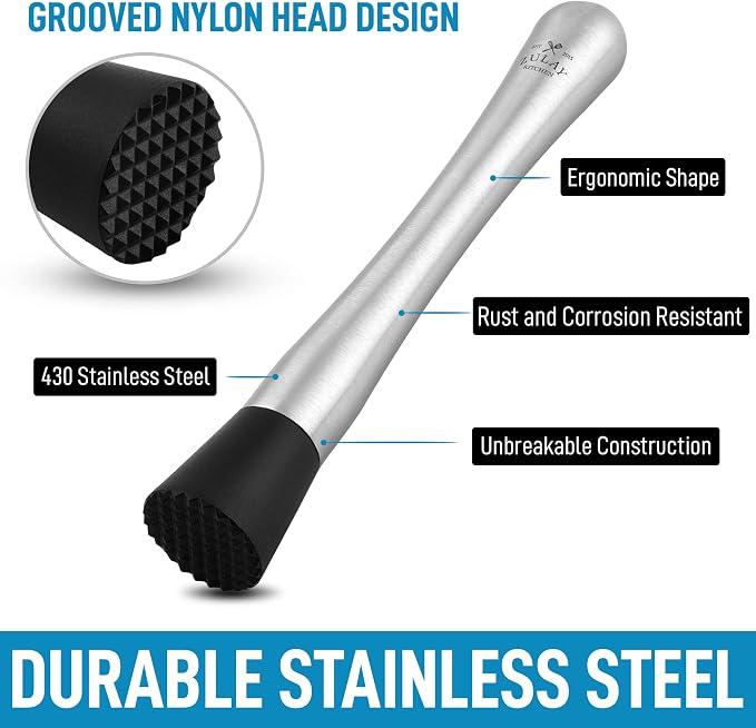 Zulay Stainless Steel Muddler for Cocktails - Image 2