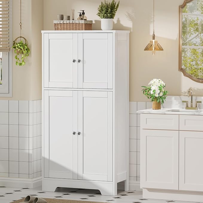 TEENFON Bathroom Floor Storage Cabinet, Freestanding Bathroom Storage Unit - Image 6