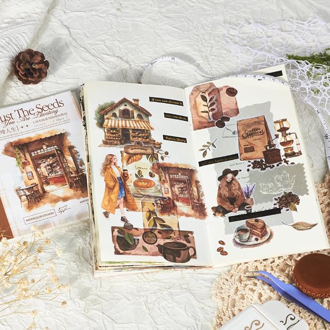 558pcs Coffee Journal Stickers, Ephemera - Image 4