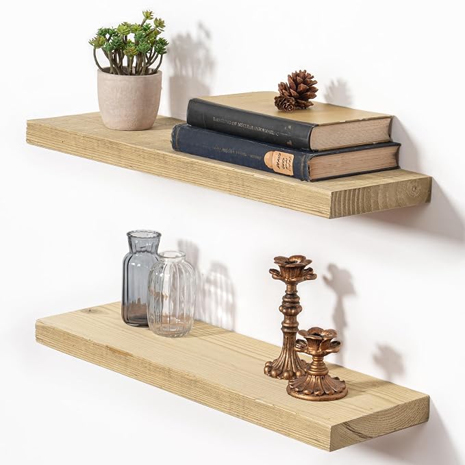 Fun Memories 24 Inch Reclaimed Wood Floating Shelves by FunMemories