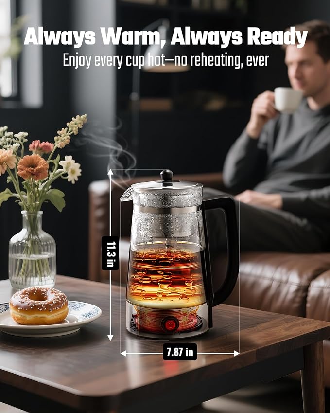 KIDISLE 10-Cup Electric Percolator Coffee Pot, Glass Percolator Coffee Maker - Image 2