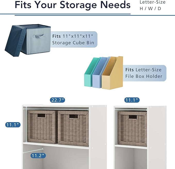 Homes: Inside + Out Apexa 3-Cube Storage Organizer Shelves, Stackable Wood - Image 4
