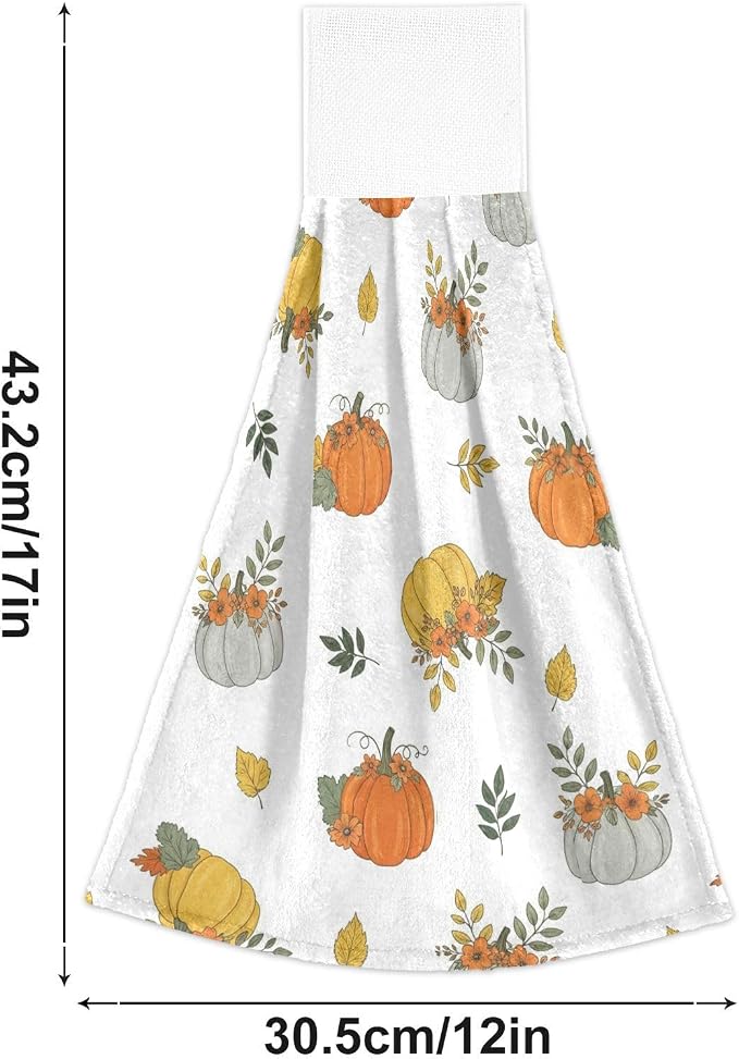 Dussdil Autumn Pumpkins Maple Hanging Kitchen Towel Fall Leaves Dish Cloth Tie - Image 5
