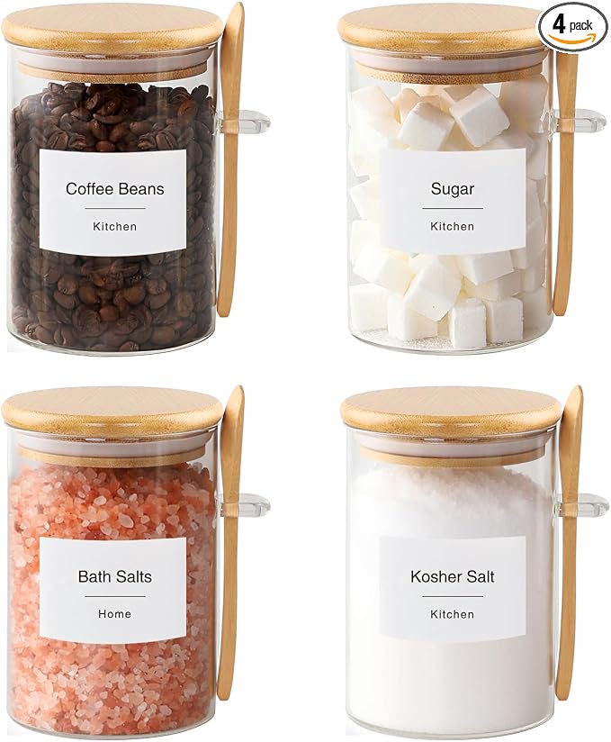 TIPGO Sugar Jar Bath Salt Container – 17 oz Glass Jar by TIPGO