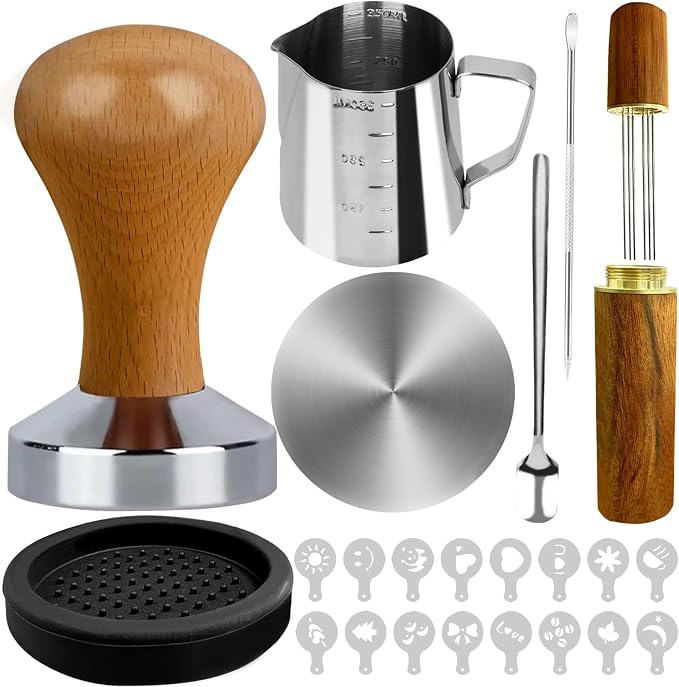 22 PCS Espresso Tamper Set, Espresso Accessories Barista Kit by Hahago