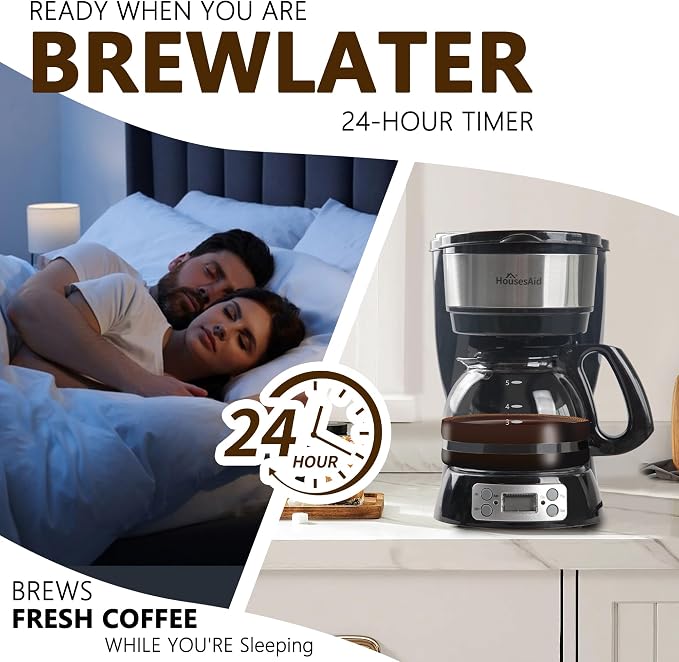 5-Cup Programmable Drip Coffee Maker - Image 4