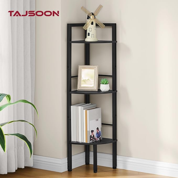 Tajsoon Small Corner Shelf Stand 3 Tier 39.6" Industrial Corner Ladder Shelves - Image 6
