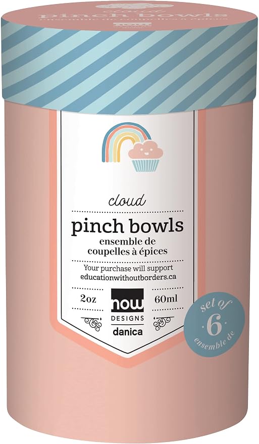 Now Designs Pastel Ceramic Pinch Bowl Set, Soy Sauce Dish, 2 oz - Image 5