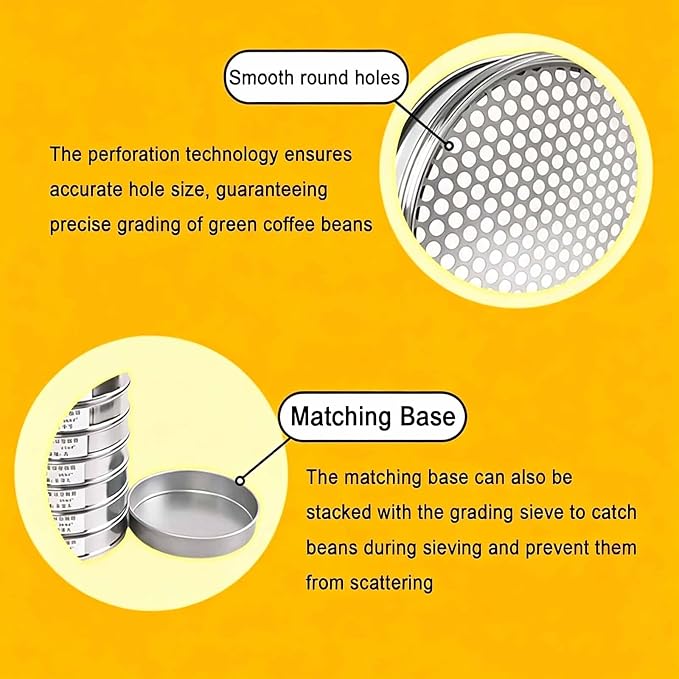 10pcs Coffee Bean Grading Sieve Set, Iron-Plated Coffee Bean Grading Sieve - Image 3