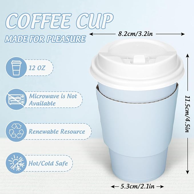 JarThenaAMCS 50Pcs Blue Disposable Coffee Cups - Image 2