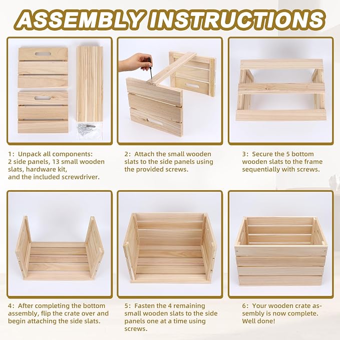1 PCS Extra Large Wood Crates Box - Image 4