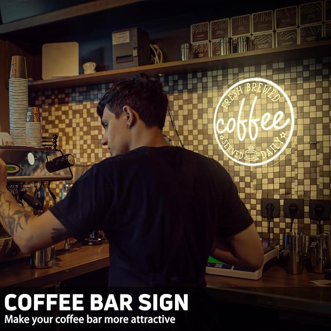 Neon Coffee Sign, Dimmable LED Bar Sign - Image 4