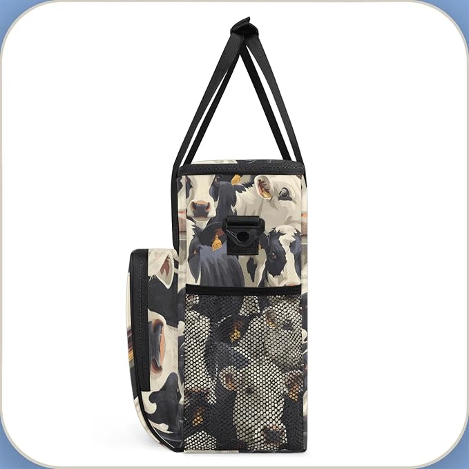 Cute Cow Print Coffee Maker Carring Bag, Large Insulated Storage Organizer Case - Image 4
