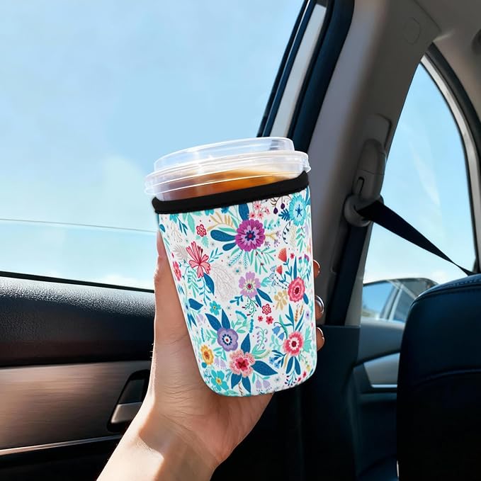 Reusable Insulated Sleeve for Iced Coffee Cup, Coffee Neoprene Sleeve for Cold - Image 4