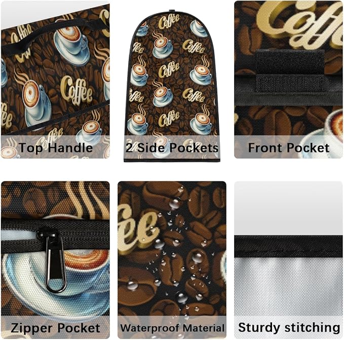 Coffee Kitchen Aid Mixer Cover Compatible Stand Mixer Dust Cover | Brown Cup - Image 4