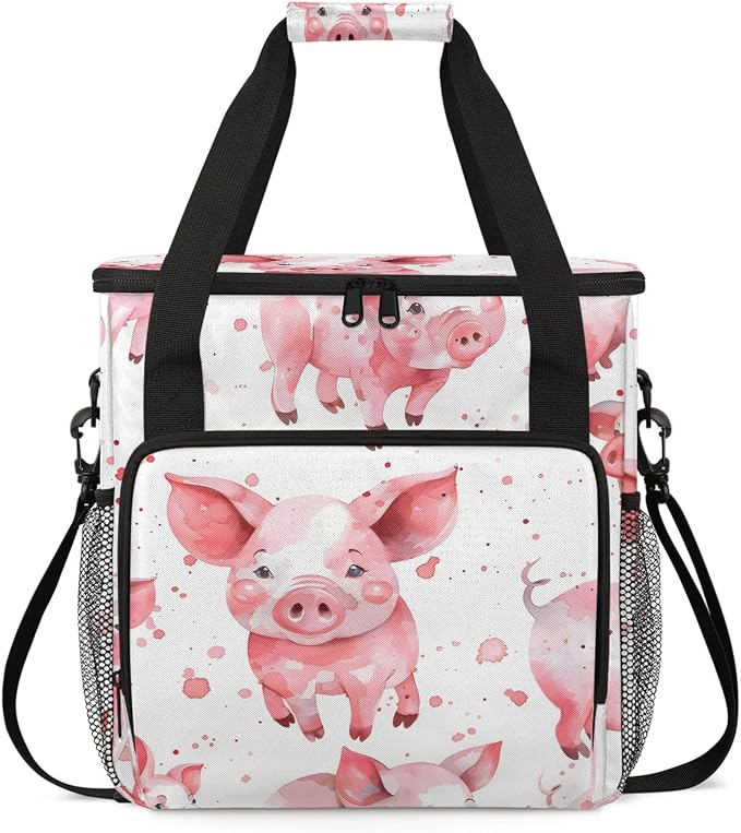 Funny Pig Coffee Maker Carring Bag, Large Insulated Storage Organizer Case Tote by Home