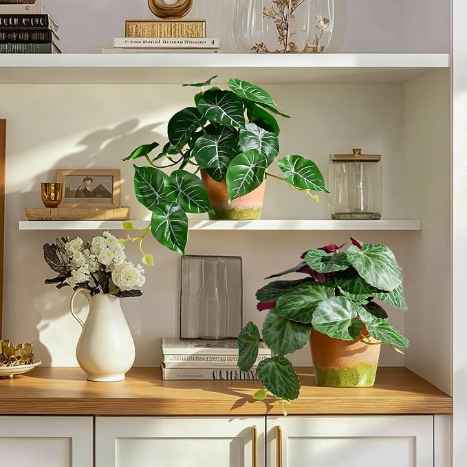 2Pack Fake Pothos Artificial Pothos Plants in Pot Realistic Small Plants - Image 9