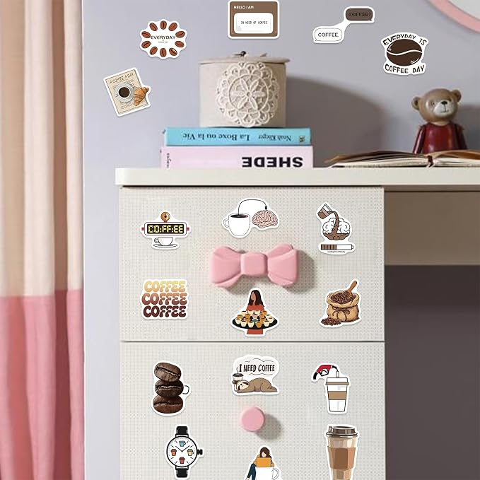 50pcs Aesthetic Coffee Theme Stickers - Image 5