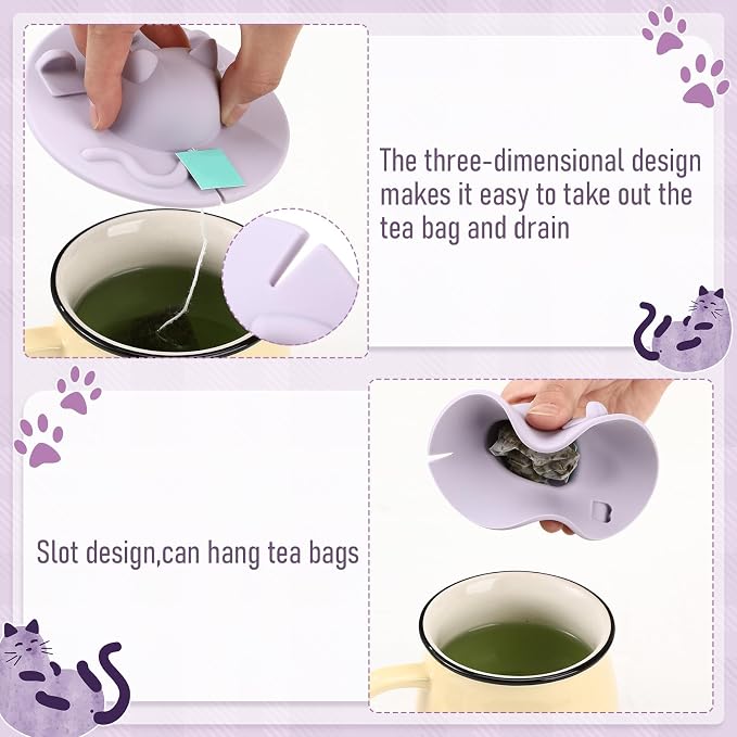 4 Pcs Tea Bag Squeezer 4 Inch Silicone Tea Bag Holder & Squeezer Dishwasher - Image 4