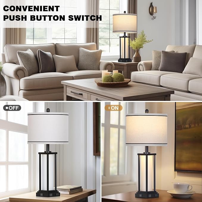 Cinkeda 27" Tall Vintage Table Lamp - Image 5
