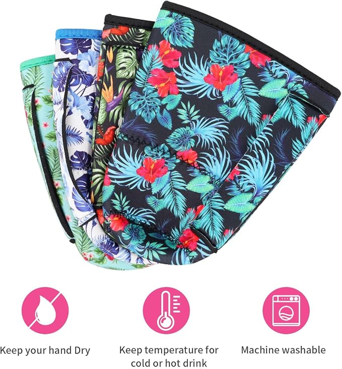 4Pack Reusable Iced Coffee Sleeve Insulator Sleeves - Image 3