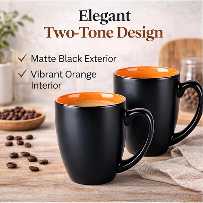 GBhome 16oz Coffee Mugs Set of 6, Large Ceramic Coffee Mugs - Image 4